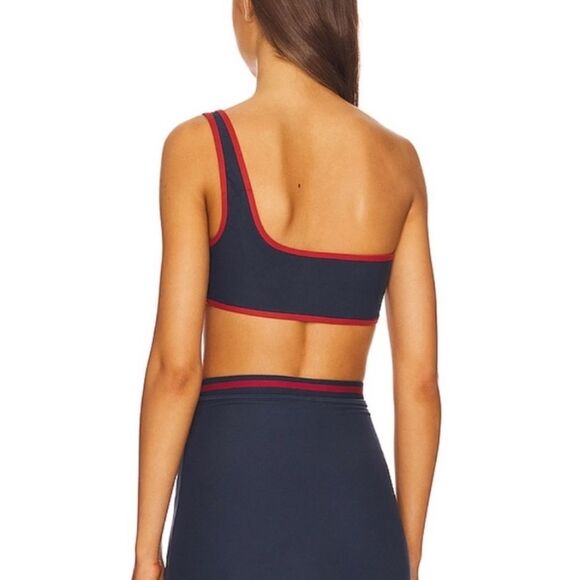 WeWoreWhat Contrast One Shoulder Sports Bra Blue Red Size Large NWT - Picture 5 of 12